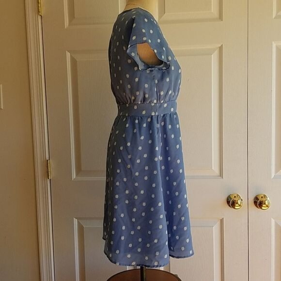 DRESS Annabella Blue White POLKA DOT Pearl NECKLACE Women's WOMAN'S Medium - Picture 8 of 16